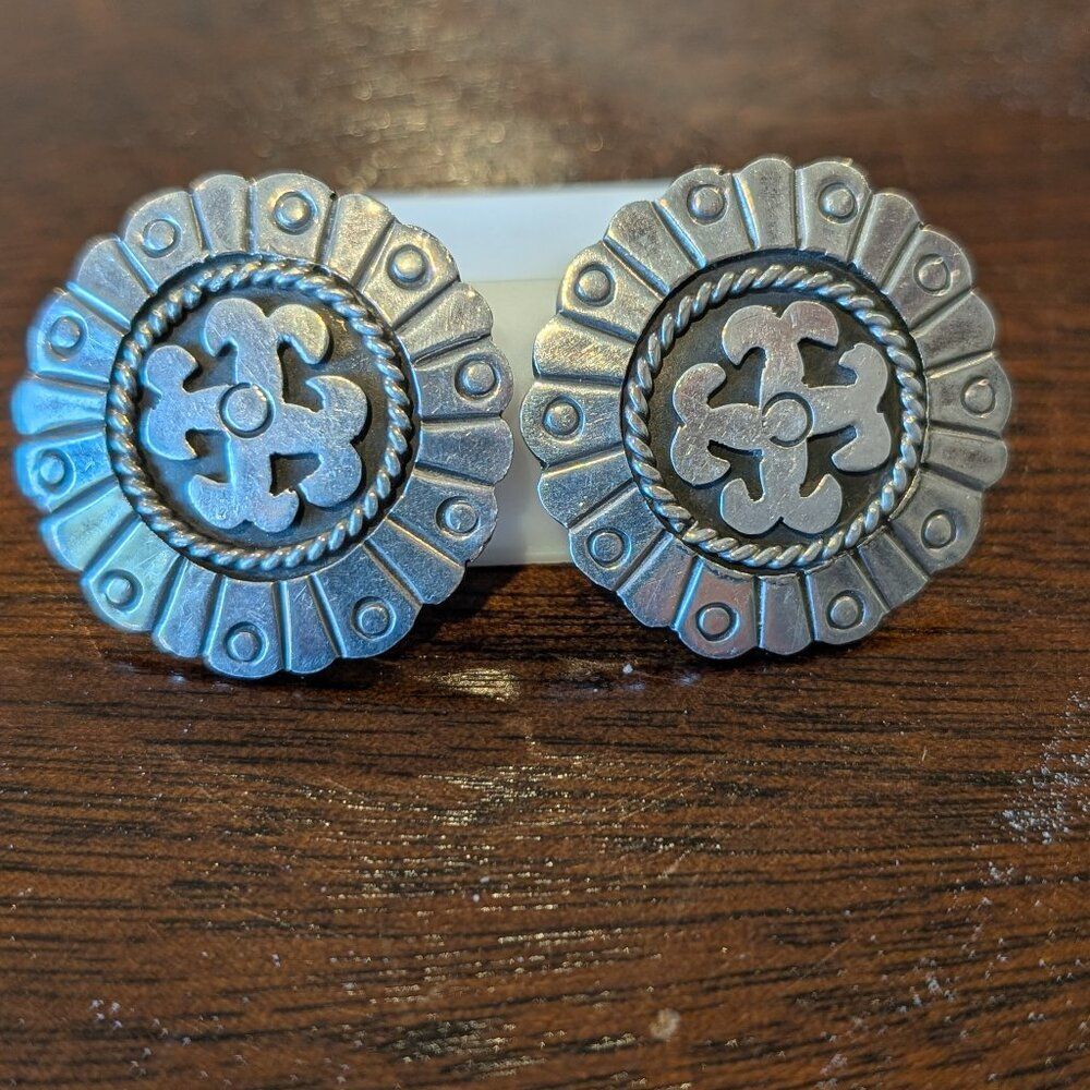 Vintage Taxco 925 Sterling Silver Clip-On Earrings – Signed Talleres de los Ball - Picture 2 of 10